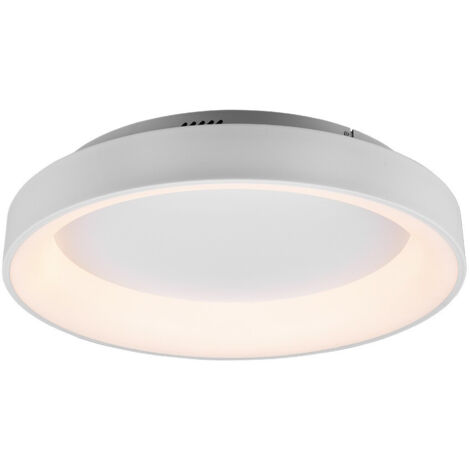 Plafón de interior Trio Girona 48W Ø 60 cm. LED RGBW multicolor regulable. Mando a distancia Salón y dormitorio. Estilo moderno. Metal. Color blanco