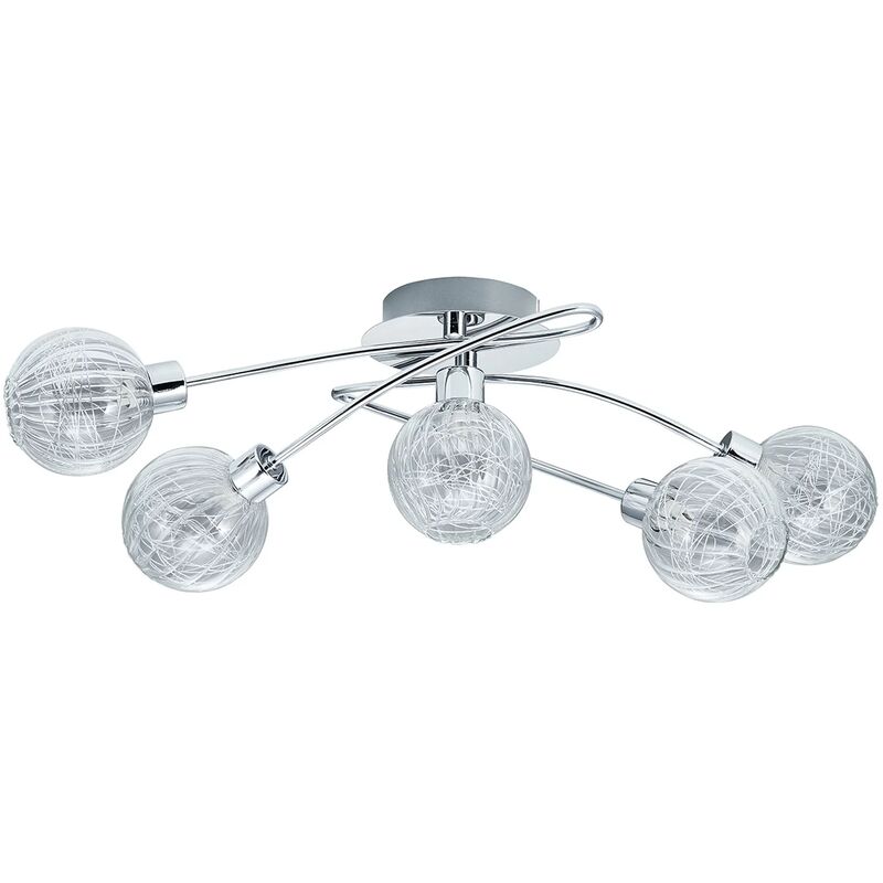 

Lúzete - Plafón De Techo 5 Luces Quinn Cromo