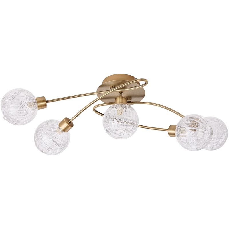 

Lúzete - Plafón De Techo 5 Luces Quinn Cuero