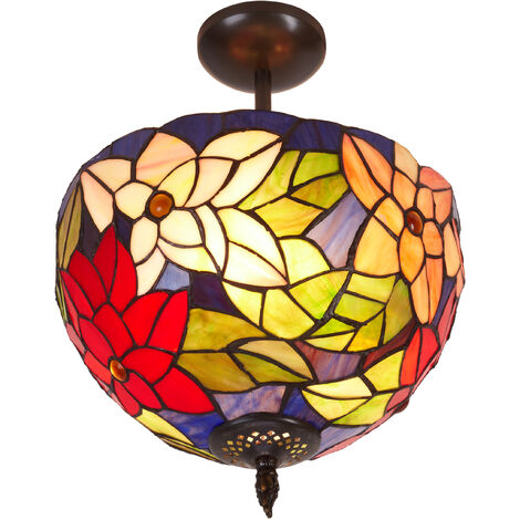 Plafón de techo bajo medio Tiffany diámetro 30cm Serie Güell 222944