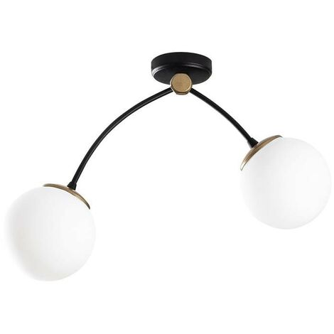 Plafón de techo de 2 luces con tulipas de cristal Model 5