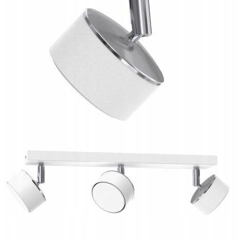 PLAFÓN DE TECHO FOCO CROMO BLANCO MÓVIL LED GX53 PULIDO LÁMPARA DE 3 PUNTOS
