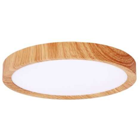 Plafón de techo LED regulable "Mery" (18W 3CCT 1782lm) IP20 Ø23x2,5cm fabricado en aluminio y acrílico color madera y opal