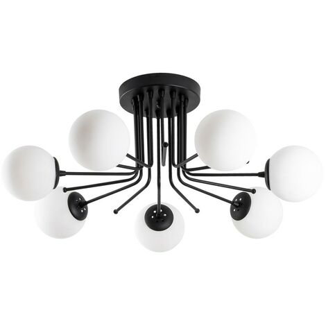 Plafón de techo Marga Negro (7 luces)