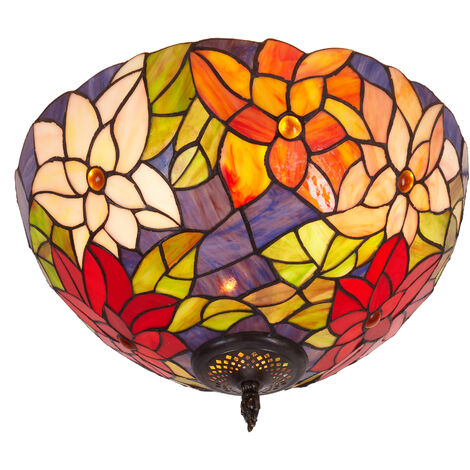 Plafón de techo mayor Tiffany diámetro 40cm Serie Güell 222600