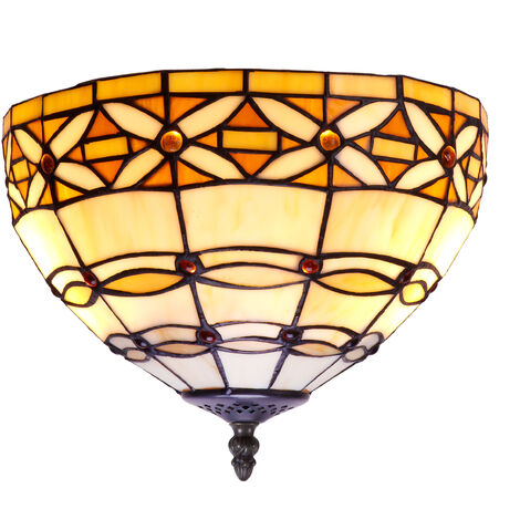 Plafón de techo medio Tiffany diámetro 30cm Serie Marfíl 225500
