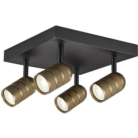 Plafón de techo Mycro Negro+Oro (4xGU10-35)