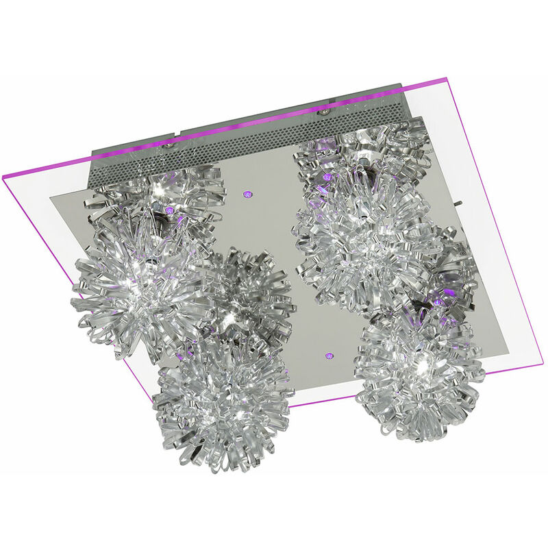 

Lámpara de techo lámpara de techo LED violeta aluminio vidrio metal SAPHIR 990013-4