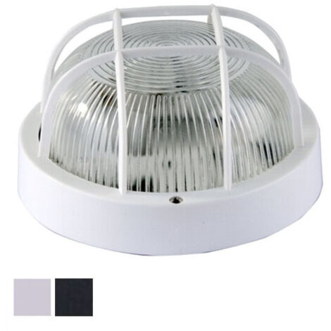 Plafón de techo redondo blanco con rejilla Syntesy 00542