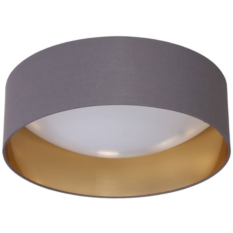 

Plafón de tela Coleen gris con interior dorado