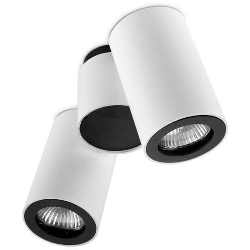 Leds-C4 Pipe - Lámpara de techo ajustable doble 2 luces Blanca, Negra, GU10