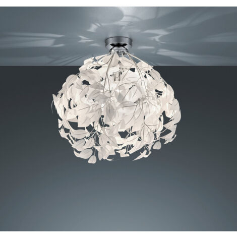 Plafón Decorativo Lavable Hojas Blancas Leavy Trio Iluminación