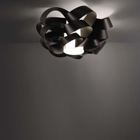 Plafón dos luces CLOUD Negro diámetro 75x h36 cm
