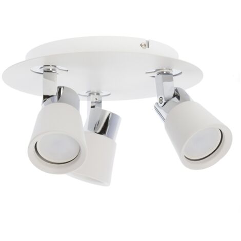 PLAFON FOCOS GU10 IRIS BLANCO CROMO