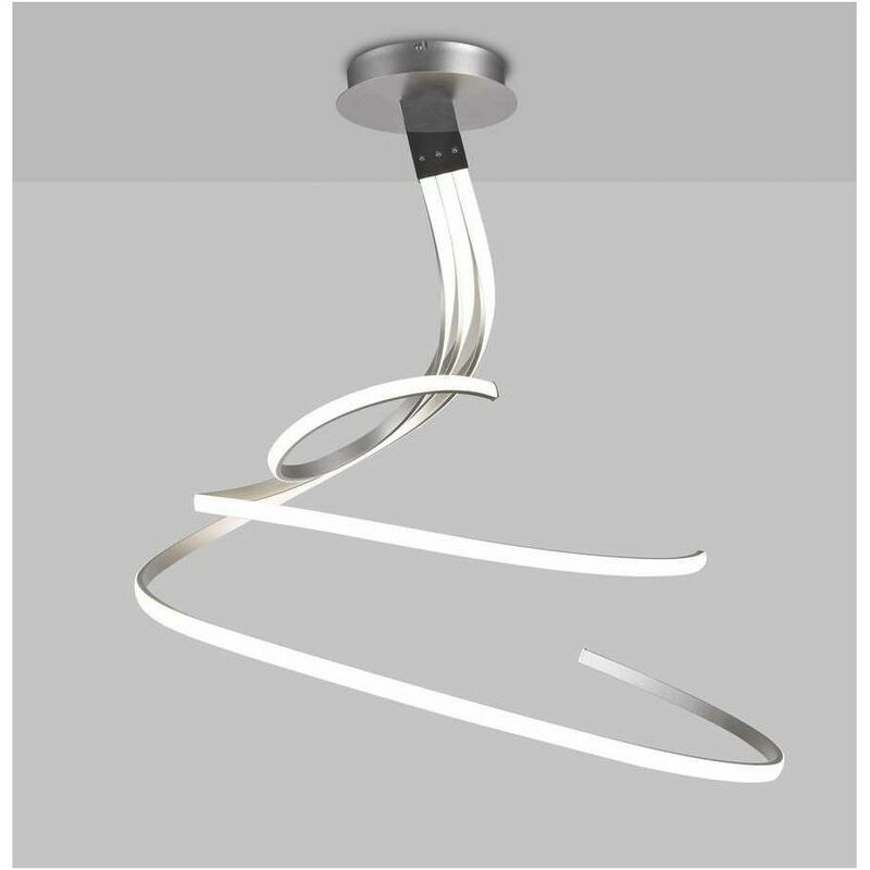 

Plafon Grande led DIMMABLE NUR plata y cromo para salon