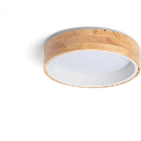 Plafón LED 15W Circular Madera Ø370 mm Blanco Seleccionable Dari Blanco