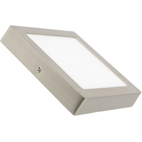 Plafón LED 18W Cuadrado Metal 225x225 mm Silver  6000K Blanco Frío