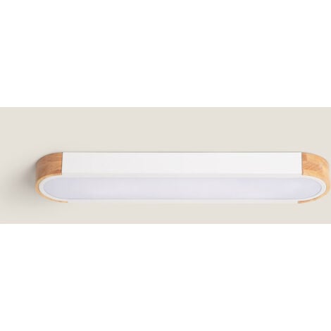 Plafón LED 18W Madera y Metal 140x650 mm CCT Seleccionable Dari Lang Blanco