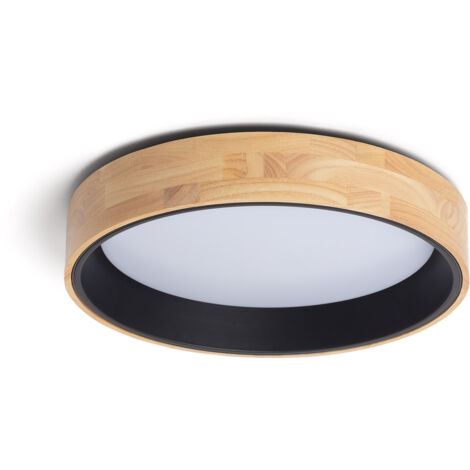 Plafón LED 20W Circular Madera Ø470 mm CCT Seleccionable Dari Negro