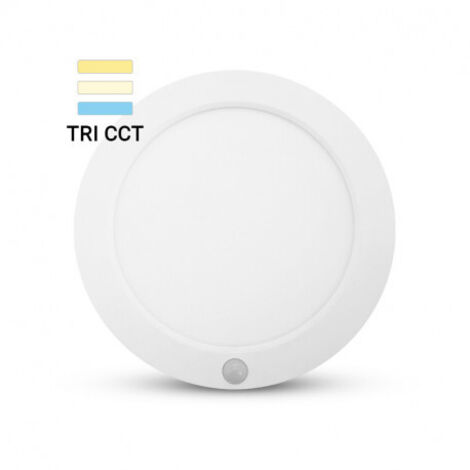 Plafón LED Ø230 18W CCT + Detector IR - Blanco
