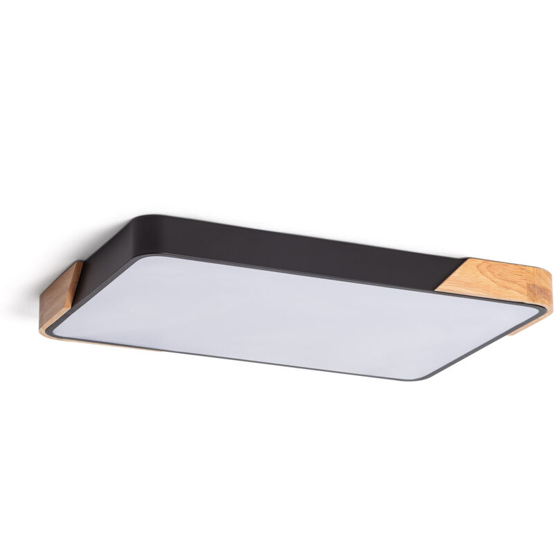 

Plafón LED 30W Rectangular de Madera y Metal Semi-Dari CCT Seleccionable ILUZZIA Negro - Negro