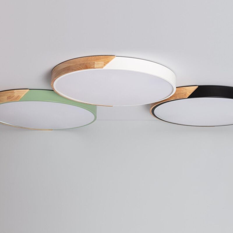 

Plafón LED 36W Circular de Madera CCT Seleccionable Ø500 mm Semi-Dari ILUZZIA Verde - Verde