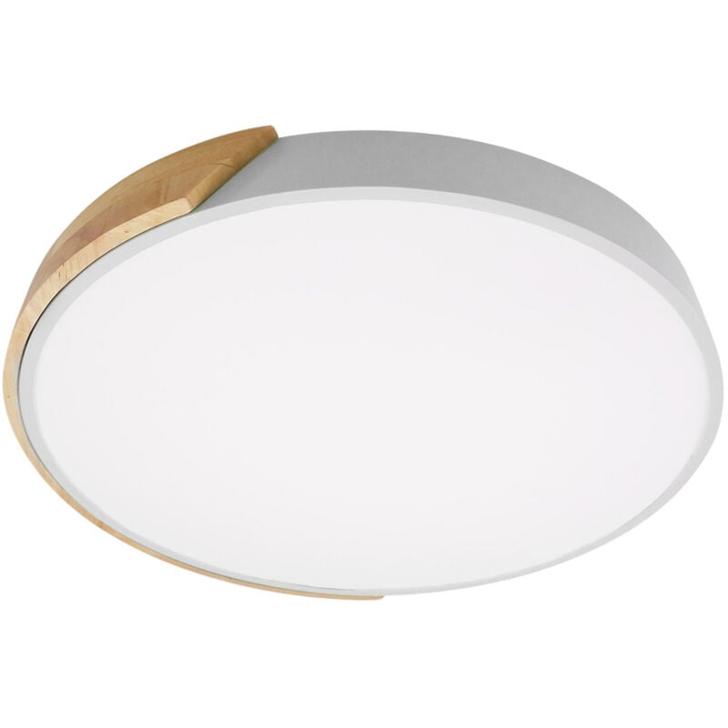 

Plafón LED 36W Circular de Madera CCT Seleccionable Ø500 mm Semi-Dari ILUZZIA Blanco - Blanco