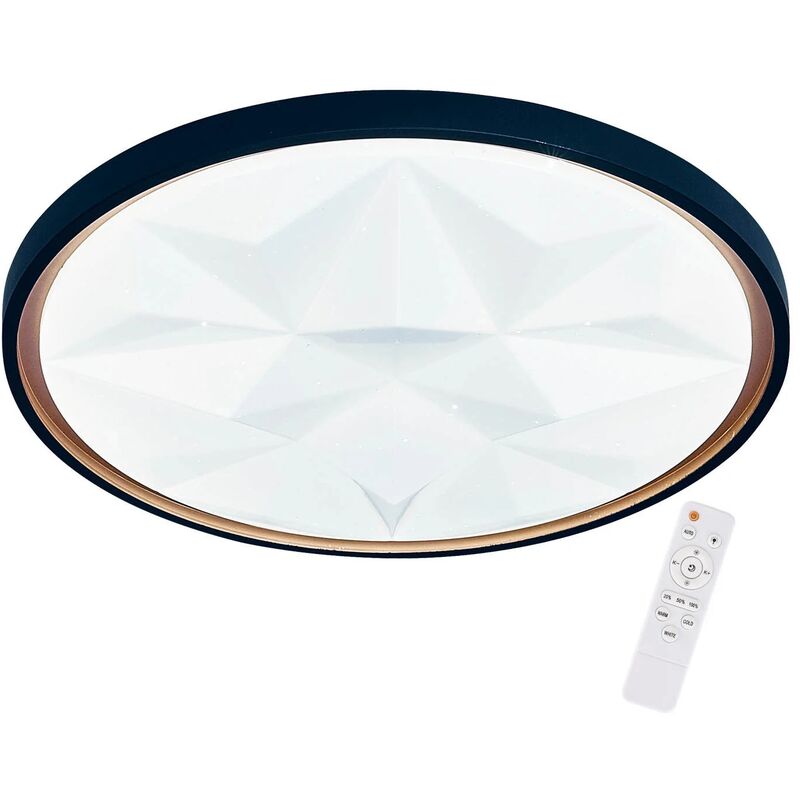 

Lúzete - Plafón Led 58W Regulable Negro Oro Prisma Tellus