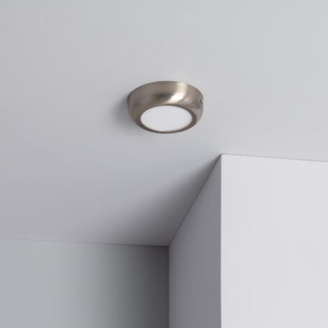 Plafón LED 6W Circular Metal Ø120 mm Design Silver 3000K Blanco Cálido