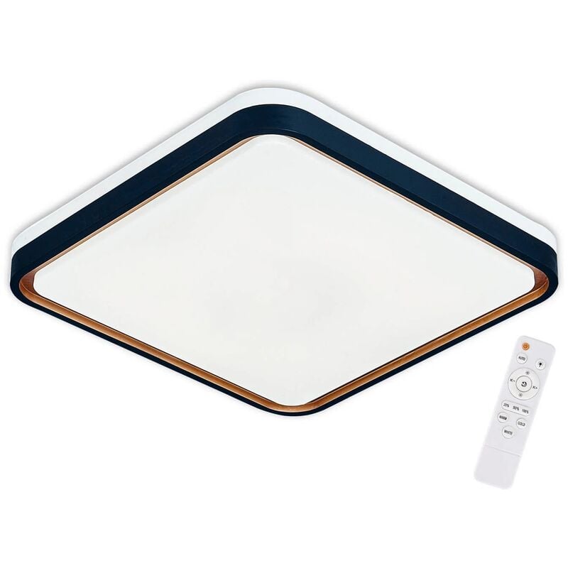 

Lúzete - Plafón Led 78W Regulable Negro Oro Cuadrado Tellus