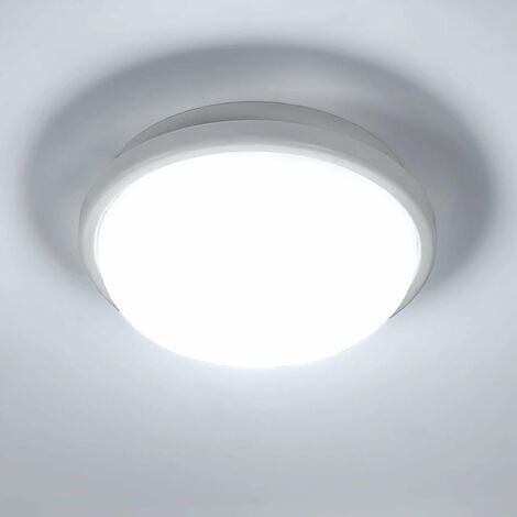 GOECO Plafón LED Blanco Frío 6000K Redondo Lámpara de techo para baño IP54 Impermeable Para baño, dormitorio, salón, cocina