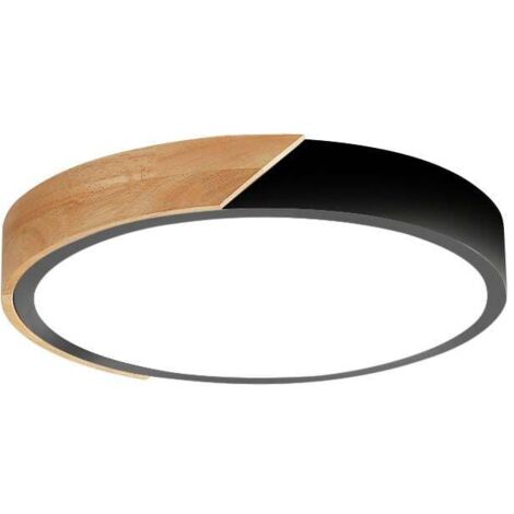 Plafon LED Bois Noir Rond 24W CCT - Ledme - LM8283