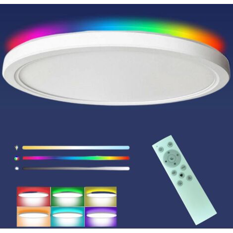 Plafón Led Circular 40w CTT Seleccionable y RGB indirecta con mando a distancia