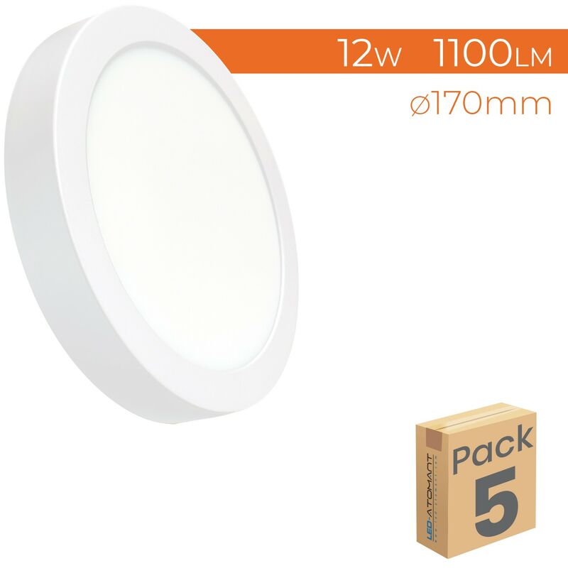 

Plafón LED Circular Superficie 12W 1100LM 170mm | Blanco Cálido 3000K - Pack 5 Uds. - Blanco Cálido 3000K