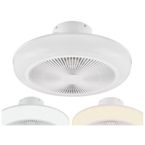 Plafón LED con Ventilador Mjolby Ø46 cm – 30W, 3300 lm, Efecto Estrellas, Control remoto – Trio Lighting
