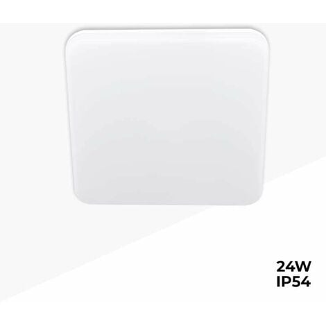 Plafón LED cuadrado de superficie 2640LM 24W IP54 estanco | Blanco Neutro