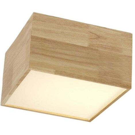 Plafón LED de Madera Clara Cuadrado 40w 3000k