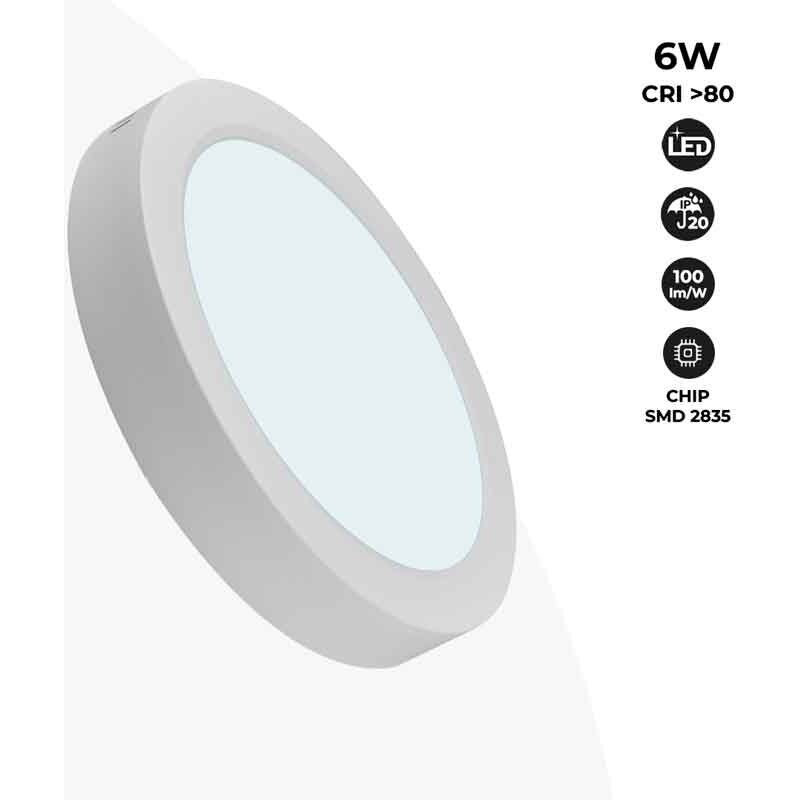 

Barcelona Led - Plafón LED de superficie 6W Alta Eficiencia | Blanco Frío