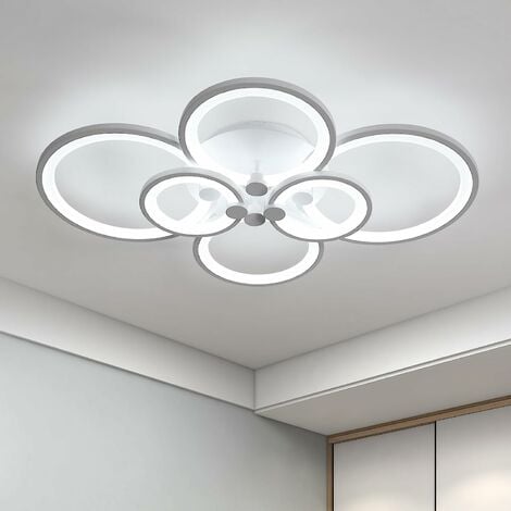 GOECO Plafón LED Diseño moderno Blanco Frío 6000K 80W Anillos circulares Lámpara Techo LED Para salón dormitorio comedor despacho Blanco