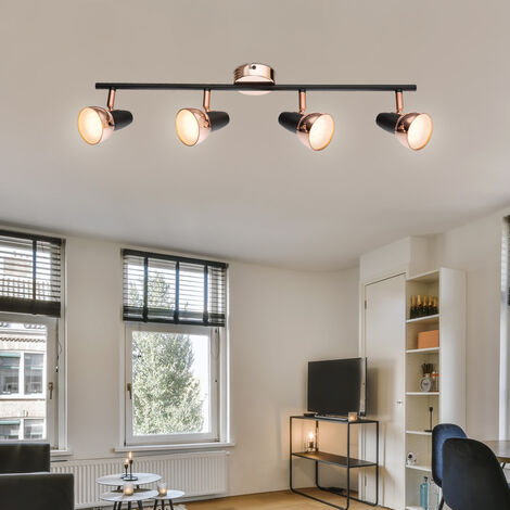 Plafón LED focos de techo focos giratorios diseño cobre L 60 cm salón