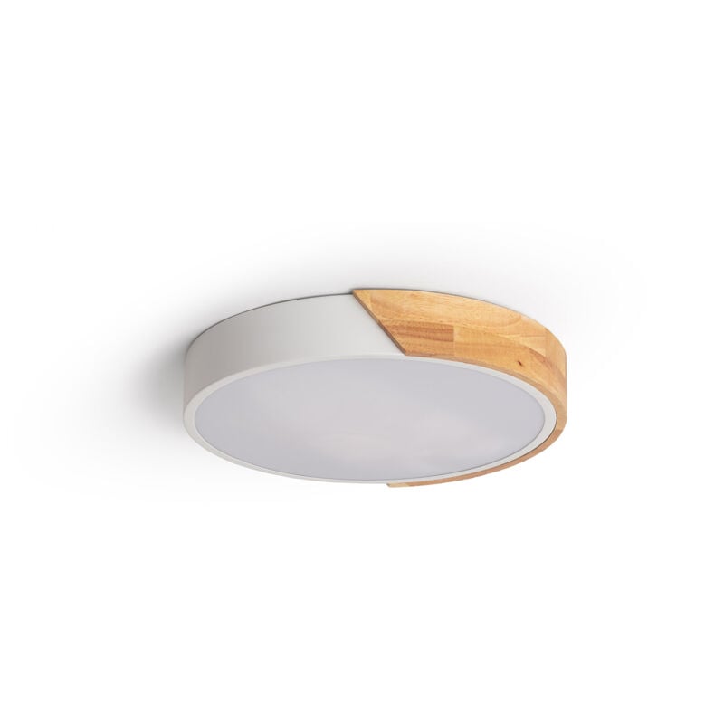 

Plafón LED 18W Circular de Madera CCT Seleccionable Semi-Dari ILUZZIA Blanco - Blanco