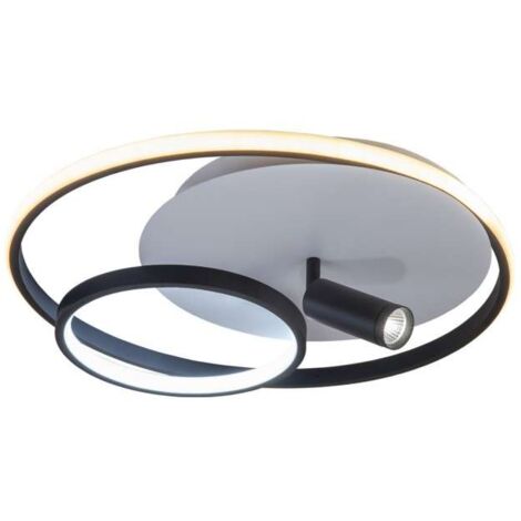 Plafón led modelo Garona acabado negro, 15cm(alto) 48cm(ancho) 48cm(fondo) .