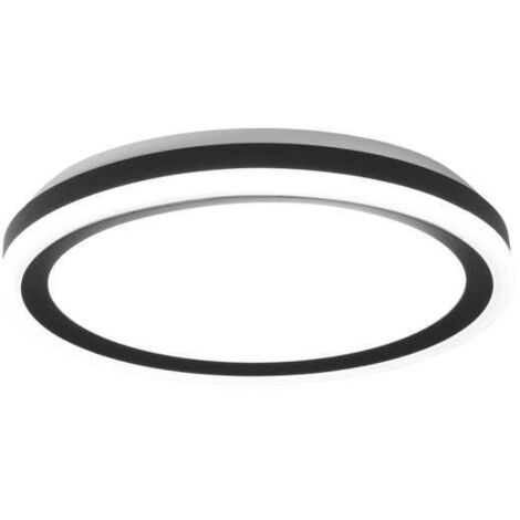 Plafón led modelo Kai acabado negro, 8cm(alto) 40cm(ancho) 40cm(fondo) .