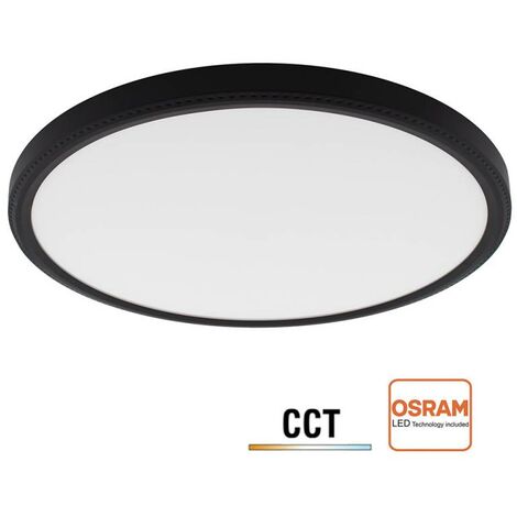 Plafón Led MOON KRAMFOR 42W, Ø400mm, CCT, regulable, negro, 3000-4000-6000K