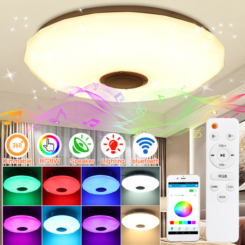 

LED Lámpara Multicolor Redondo de Plafón con Música,Control Remoto RGB 36W 220V 33*6.5cm