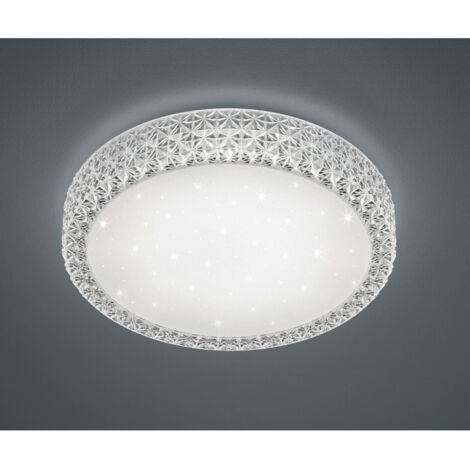 Plafón Led Pegasus Multifunción Blanco Efecto Cristal Ø60 cm Trio Lighting