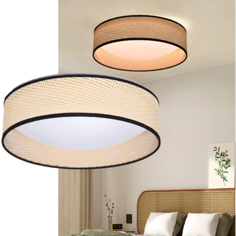Plafón LED ratán Ø40cm 30W CCT estilo boho