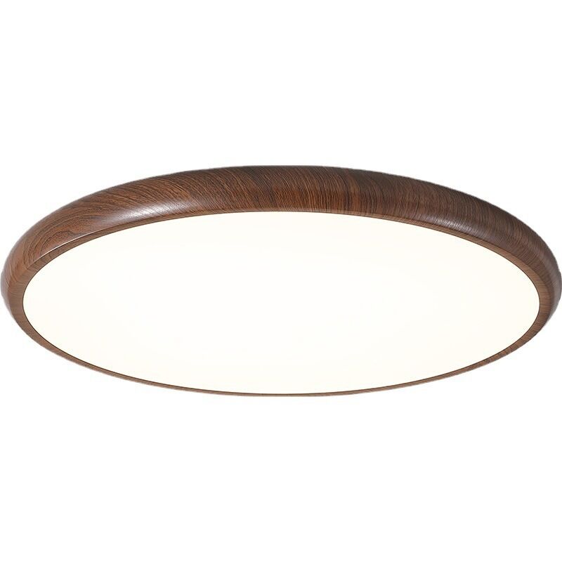 Plafón LED Redondo Estilo Japonés Marrón 40cm – Lámpara Empotrable Moderna para Salón, Dormitorio y Oficina