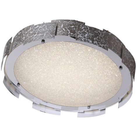 Plafón LED regulable "Jade" con mando a distancia (36W 3CCT 2520lm) IP20 Ø48cm fabricado en metal y acrílico color plata