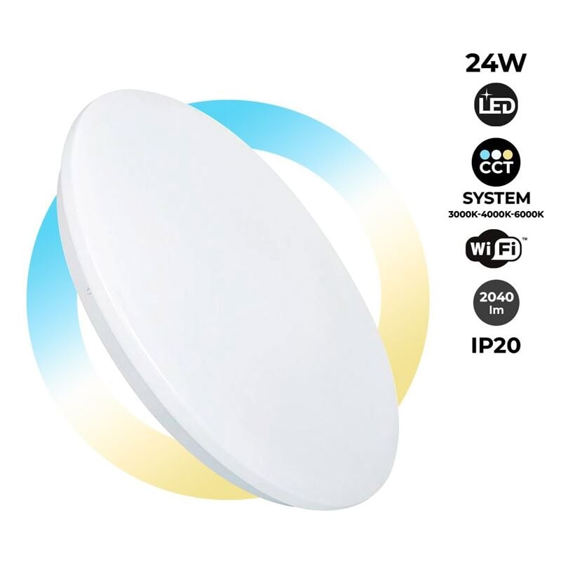 

Barcelona Led - Plafón LED SMART de superficie 24W 2040lm CCT conexión WIFI IP20